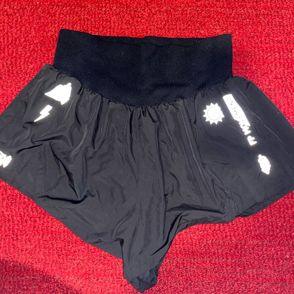 FP Movement Black Athletic Shorts with White Graphics